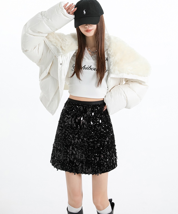 Glitter skirt high waist short skirt for women