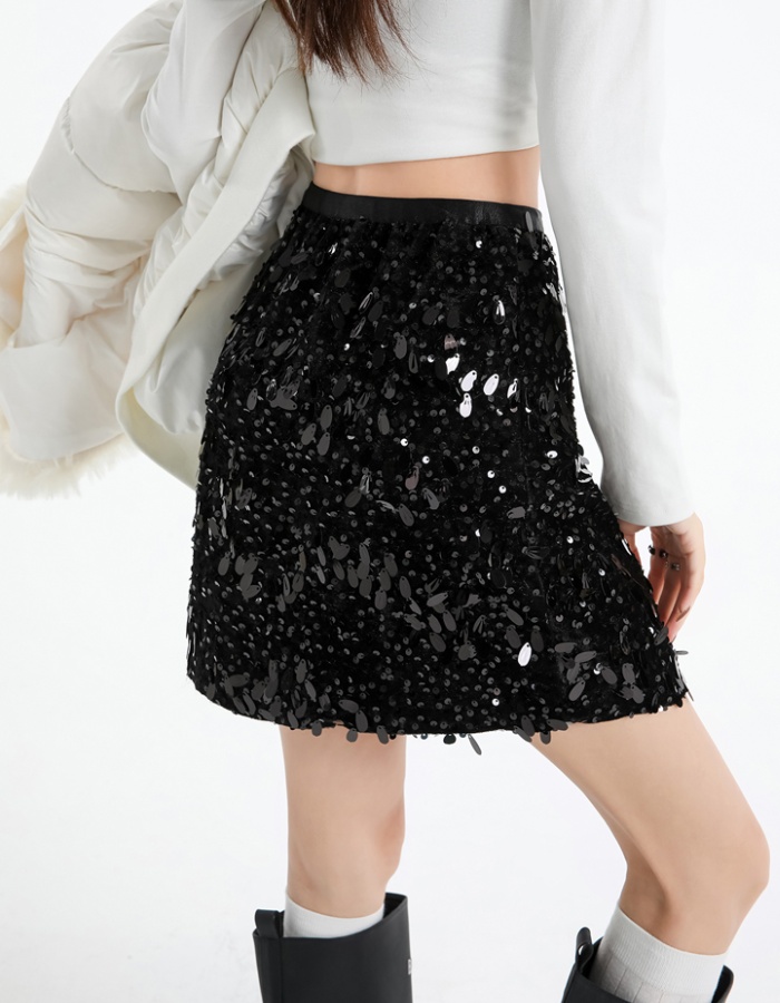 Glitter skirt high waist short skirt for women