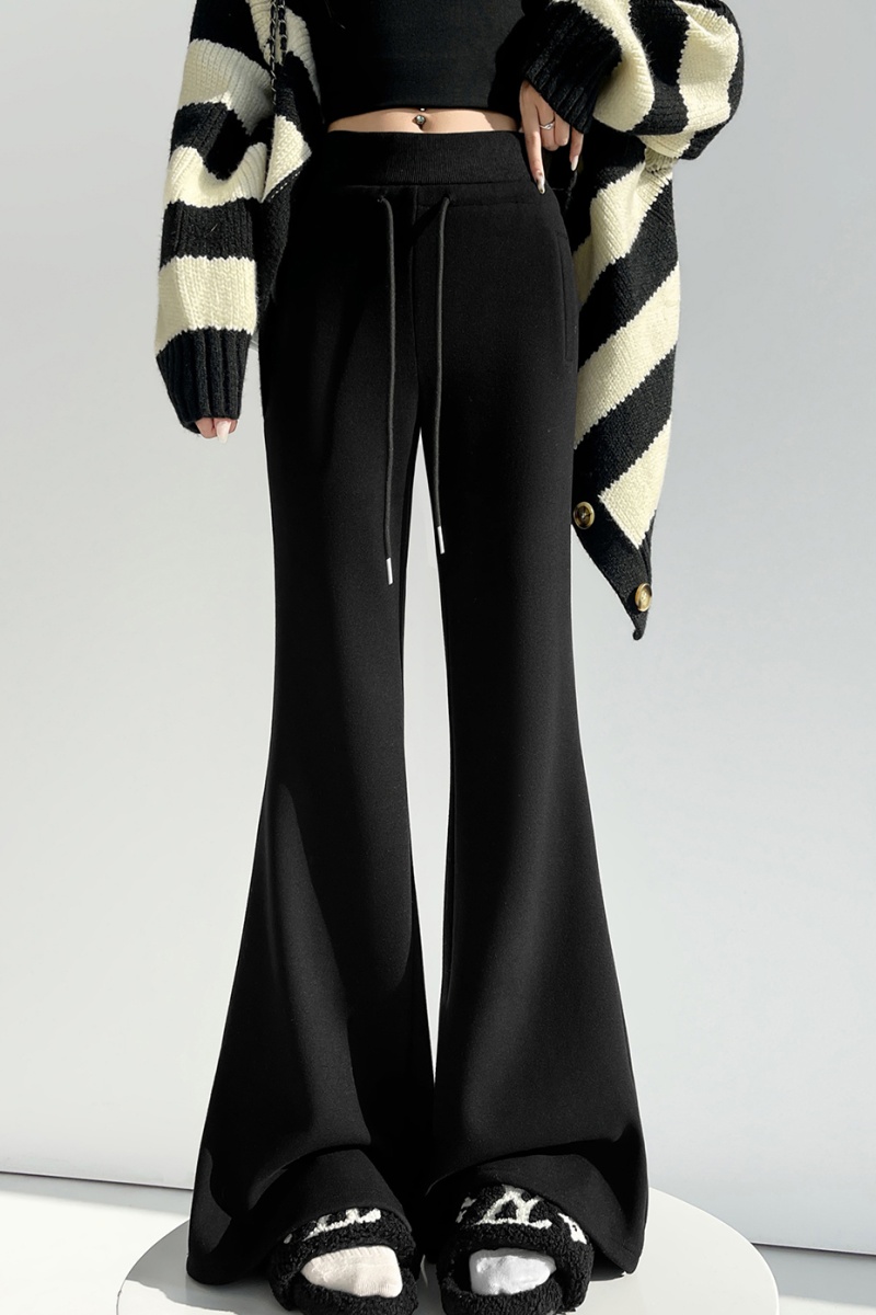 High waist sweatpants cashmere flare pants for women
