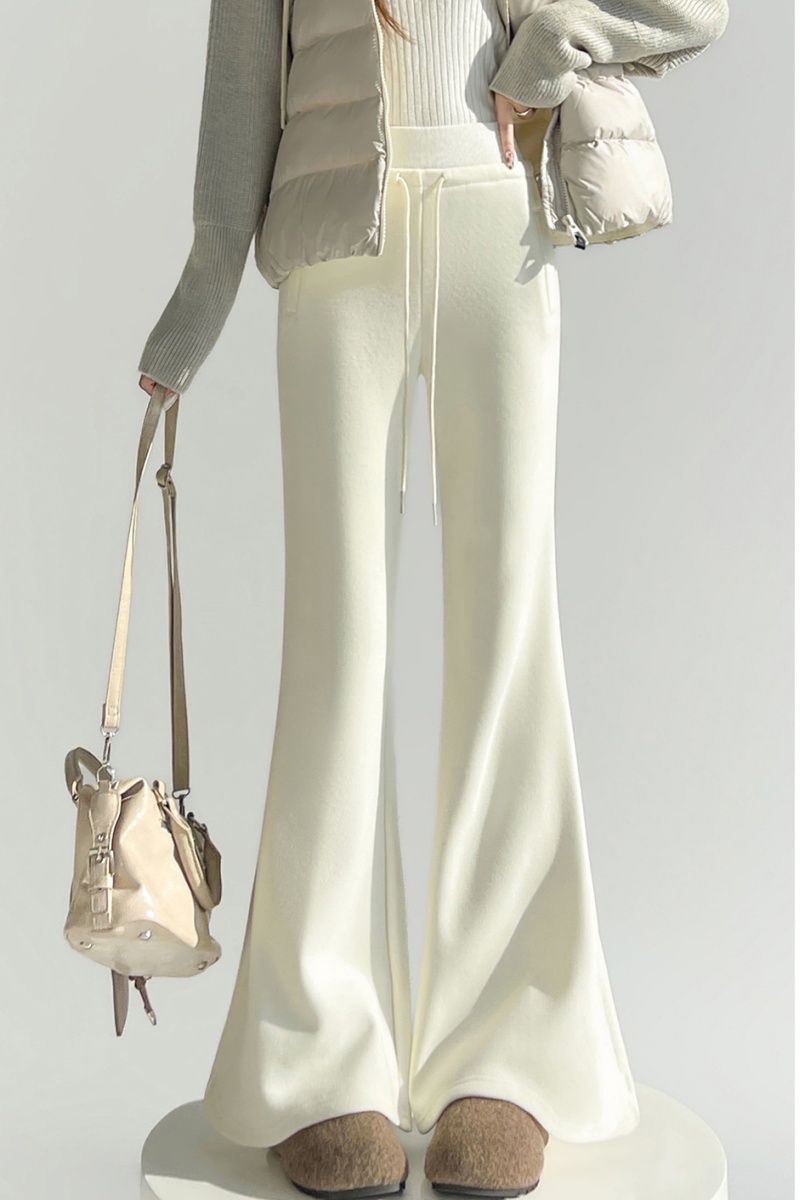 High waist sweatpants cashmere flare pants for women