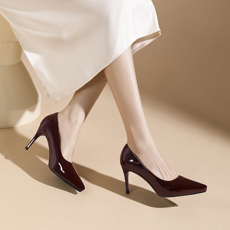 Fine-root high-heeled shoes pointed platform for women