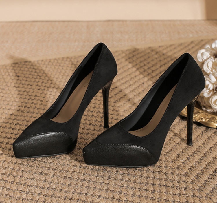 Broadcloth shoes fine-root high-heeled shoes