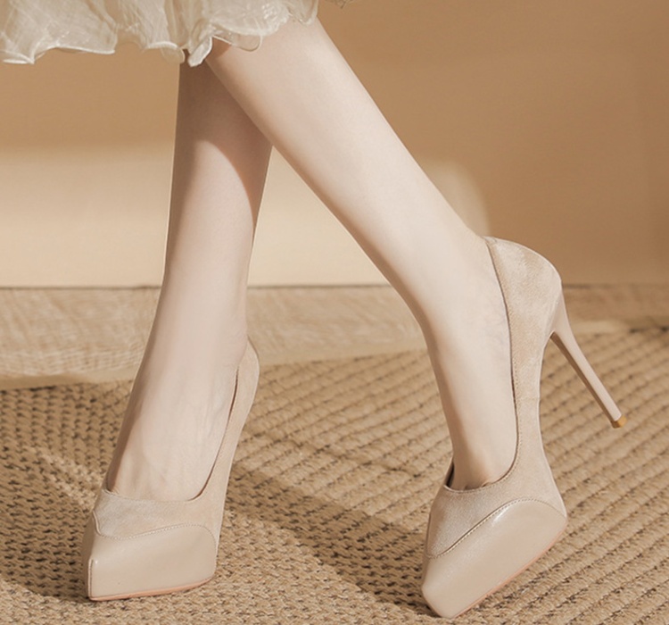 Broadcloth shoes fine-root high-heeled shoes