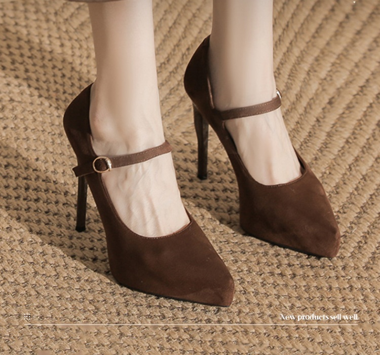 Low pointed platform fine-root high-heeled shoes