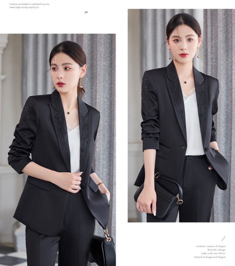 Purple autumn coat fashion satin business suit a set for women