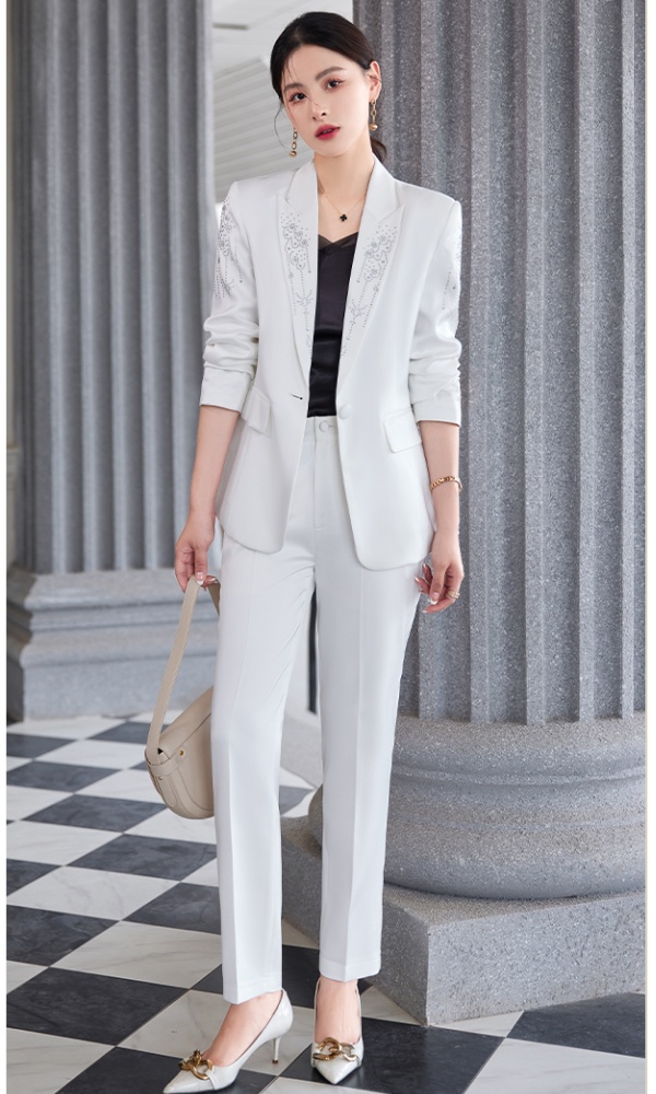 Purple autumn coat fashion satin business suit a set for women