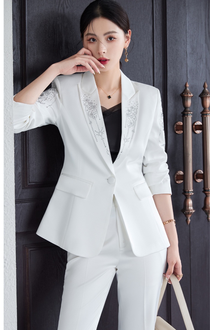 Purple autumn coat fashion satin business suit a set for women