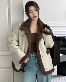 Retro autumn and winter locomotive thick jacket for women