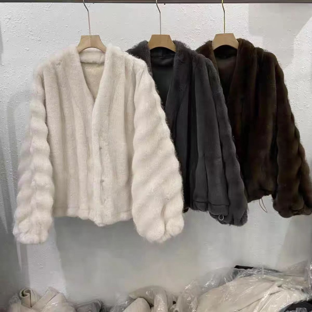 Brown fashion faux fur niche thick jacket