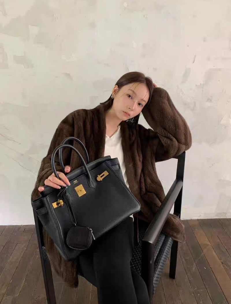 Brown fashion faux fur niche thick jacket