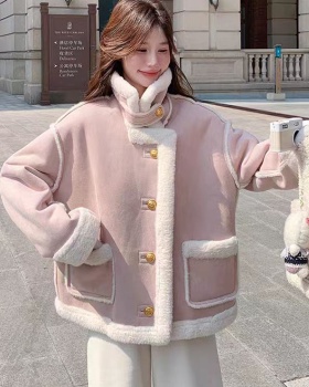 Locomotive plus velvet suede chanelstyle fur coat