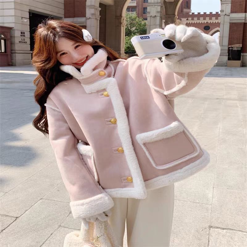 Locomotive plus velvet suede chanelstyle fur coat