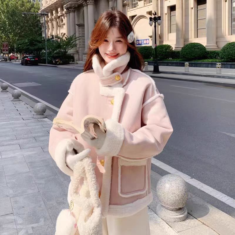 Locomotive plus velvet suede chanelstyle fur coat