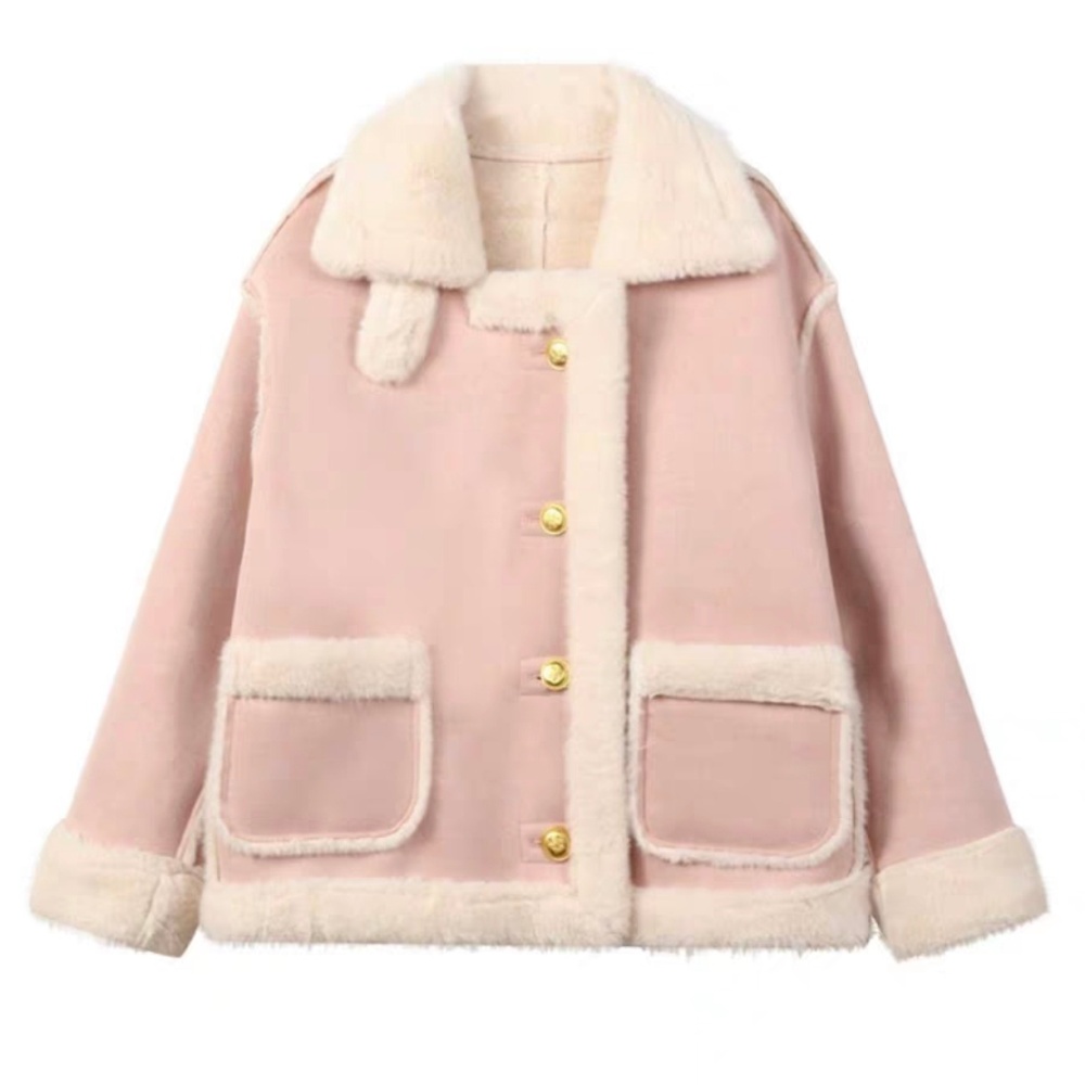 Locomotive plus velvet suede chanelstyle fur coat