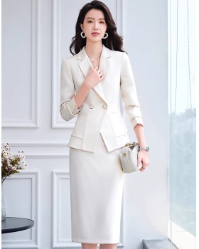Apricot simple temperament business suit a set for women