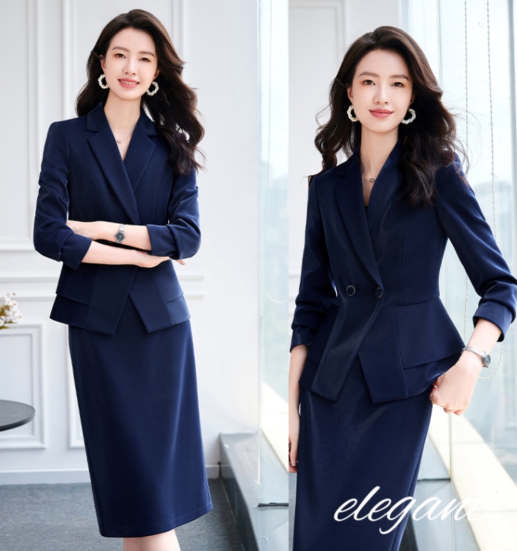 Apricot simple temperament business suit a set for women