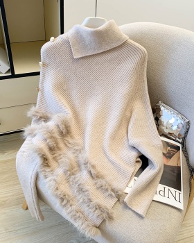 Bottoming irregular bat sleeve sweater for women