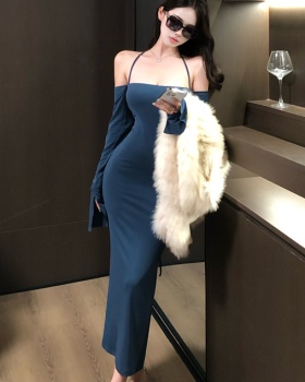 Temperament strap dress autumn and winter dress for women