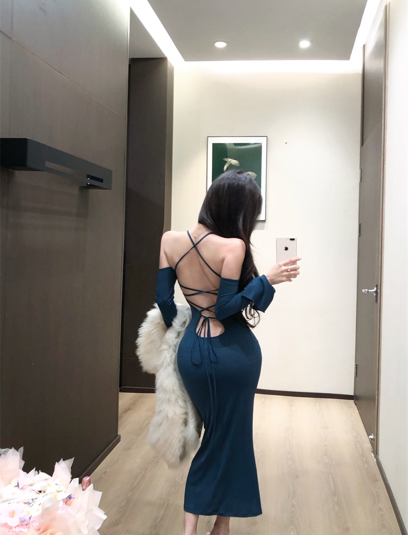 Temperament strap dress autumn and winter dress for women