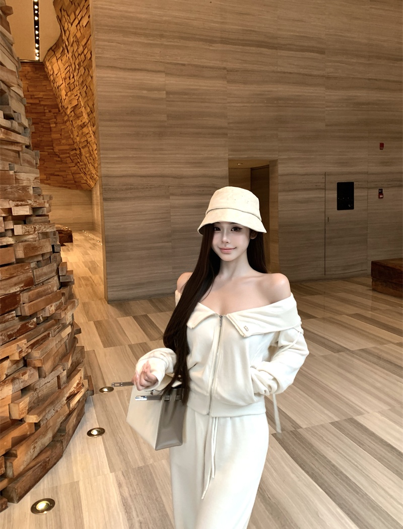 Long sleeve casual pants coat a set for women