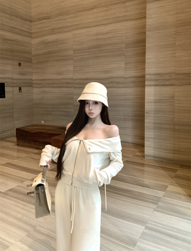 Long sleeve casual pants coat a set for women