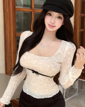 Slim long sleeve shirts with chest pad tops for women