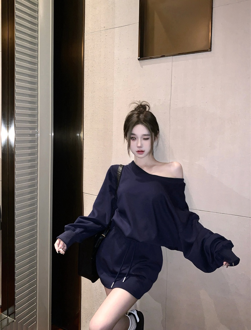 Sloping shoulder niche hoodie strapless tops for women