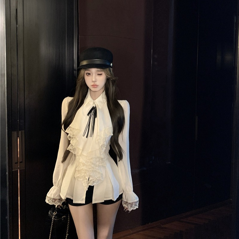 Spring and summer shirt France style tops for women