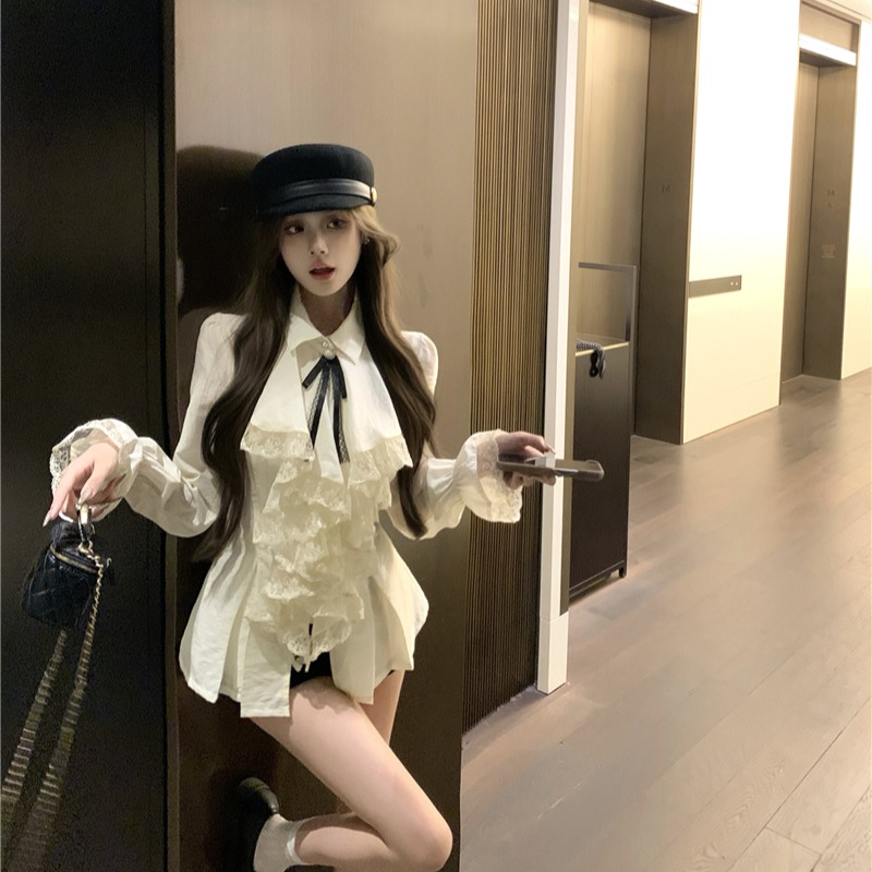 Spring and summer shirt France style tops for women