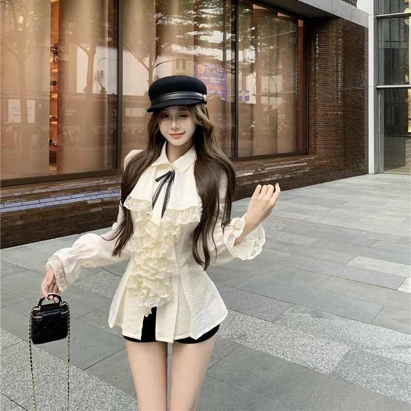 Spring and summer shirt France style tops for women