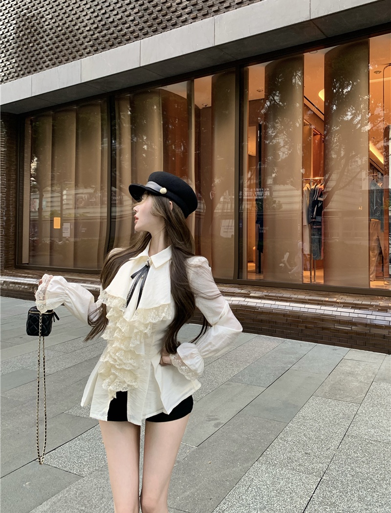 Spring and summer shirt France style tops for women