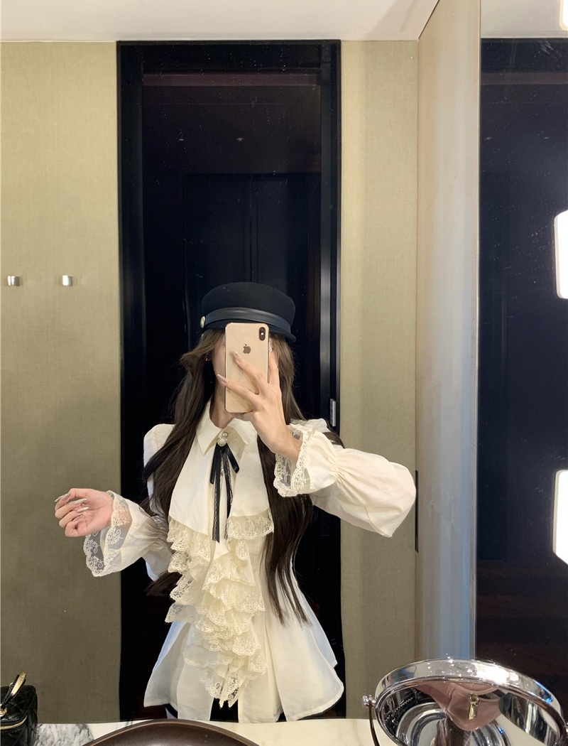 Spring and summer shirt France style tops for women