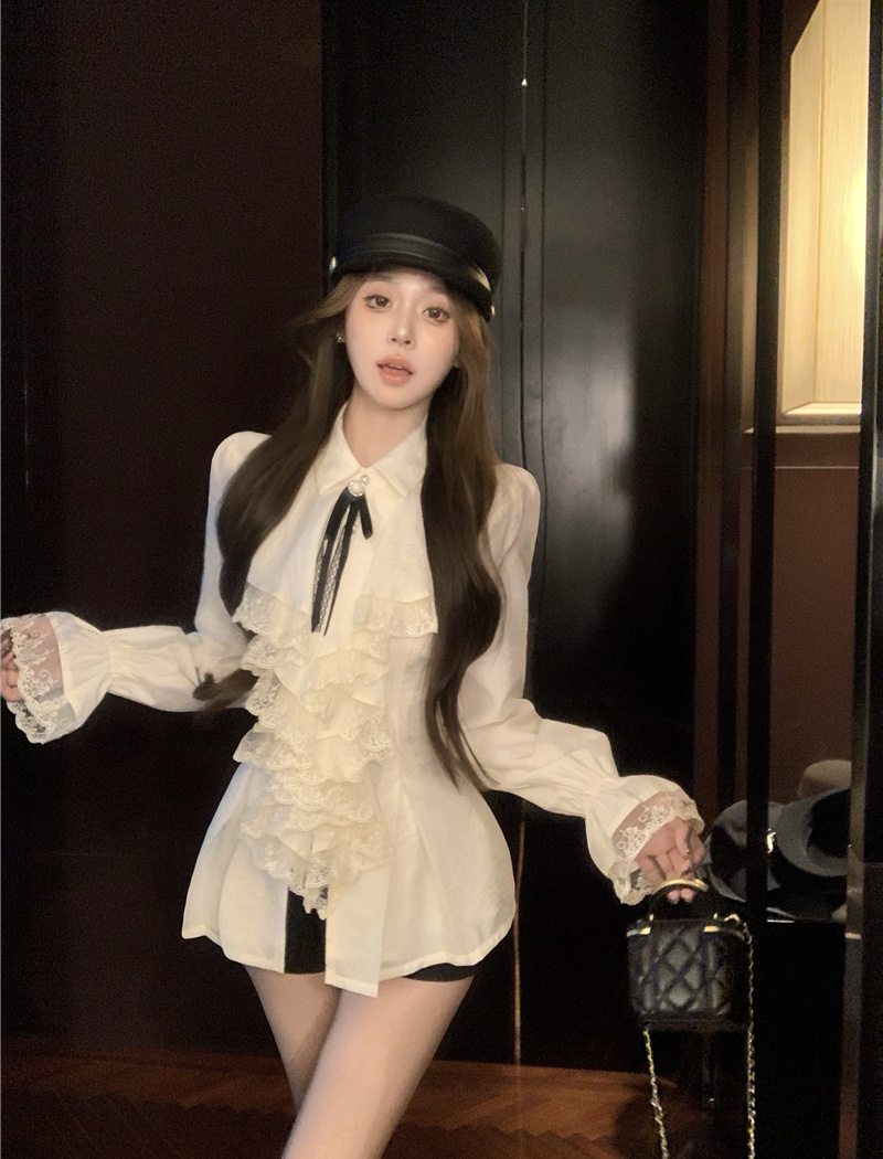 Spring and summer shirt France style tops for women