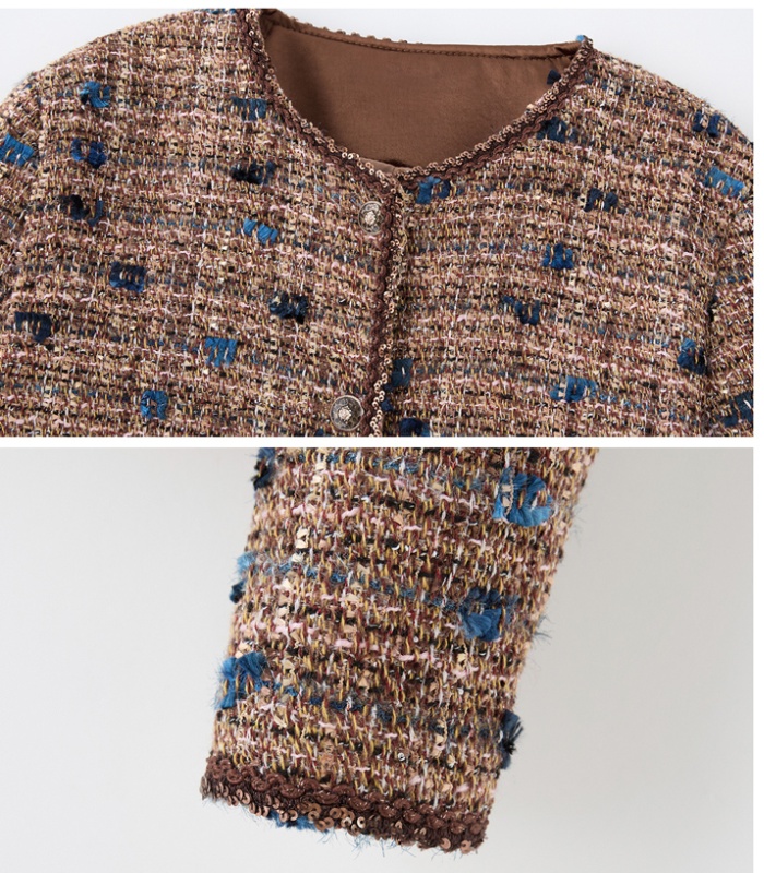 Chanelstyle sequins autumn and winter weave coat