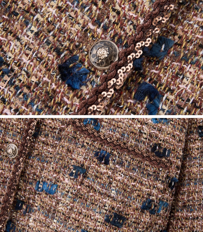 Chanelstyle sequins autumn and winter weave coat