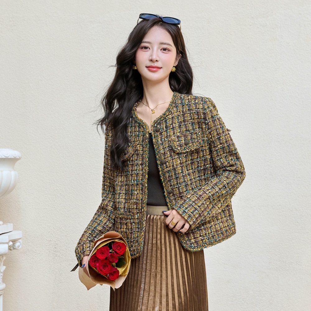 Wool coarse flower autumn and winter weave woolen coat