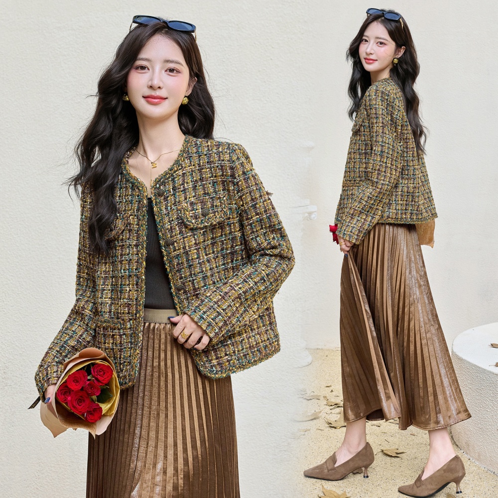 Wool coarse flower autumn and winter weave woolen coat