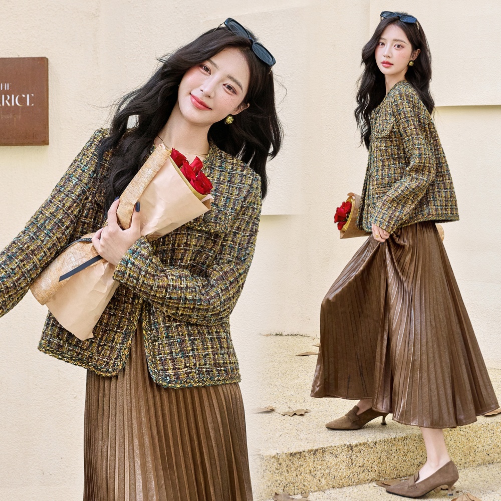 Wool coarse flower autumn and winter weave woolen coat