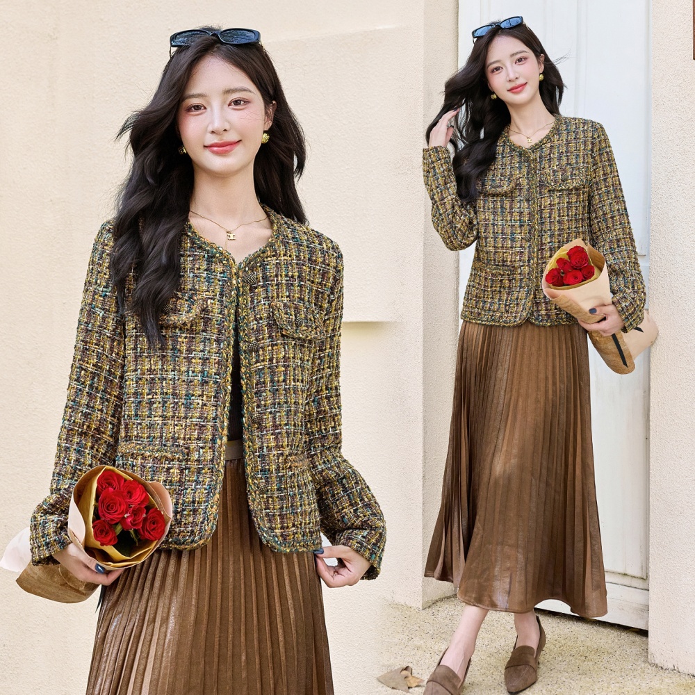 Wool coarse flower autumn and winter weave woolen coat