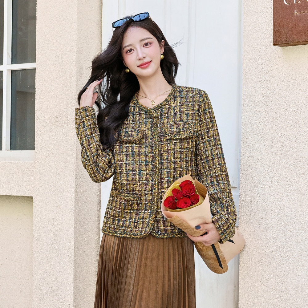 Wool coarse flower autumn and winter weave woolen coat