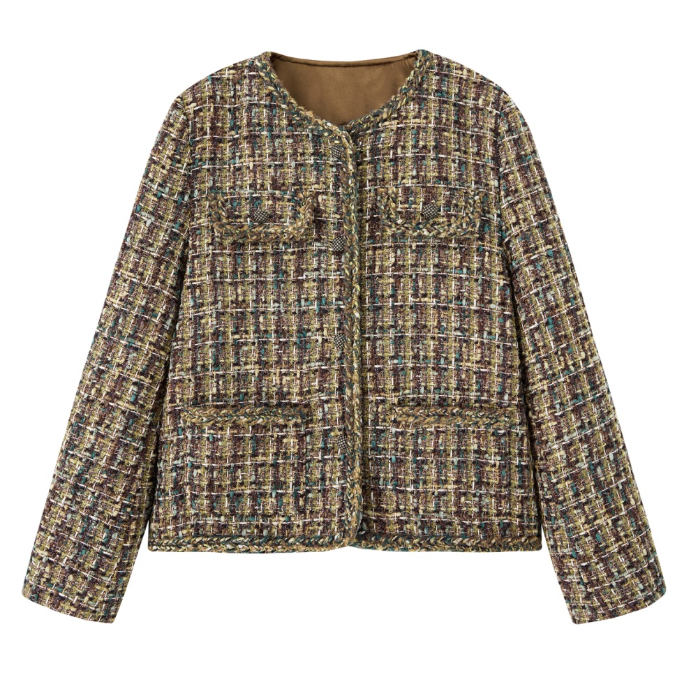 Wool coarse flower autumn and winter weave woolen coat