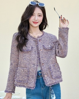 Chanelstyle autumn and winter coarse flower coat