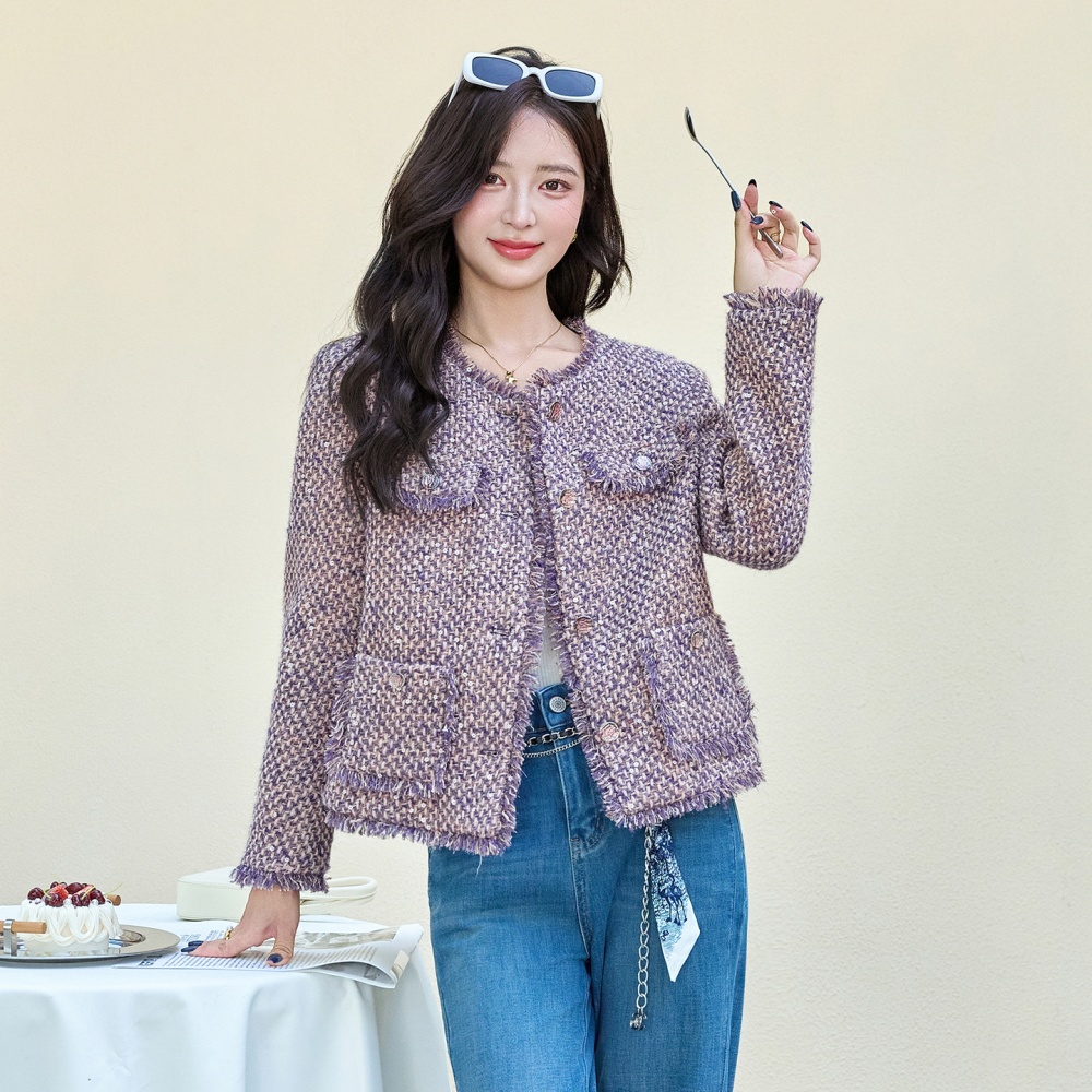 Chanelstyle autumn and winter coarse flower coat