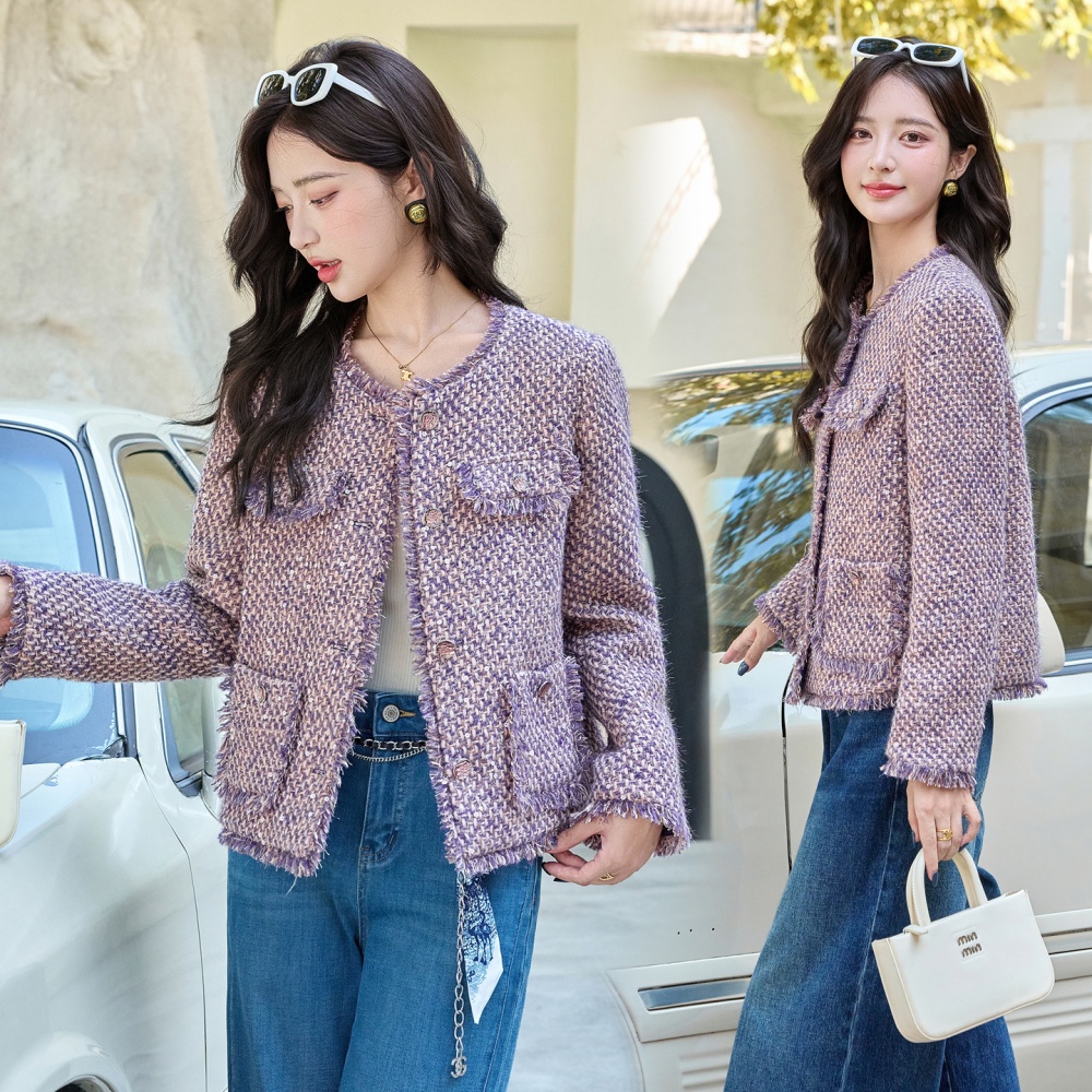 Chanelstyle autumn and winter coarse flower coat