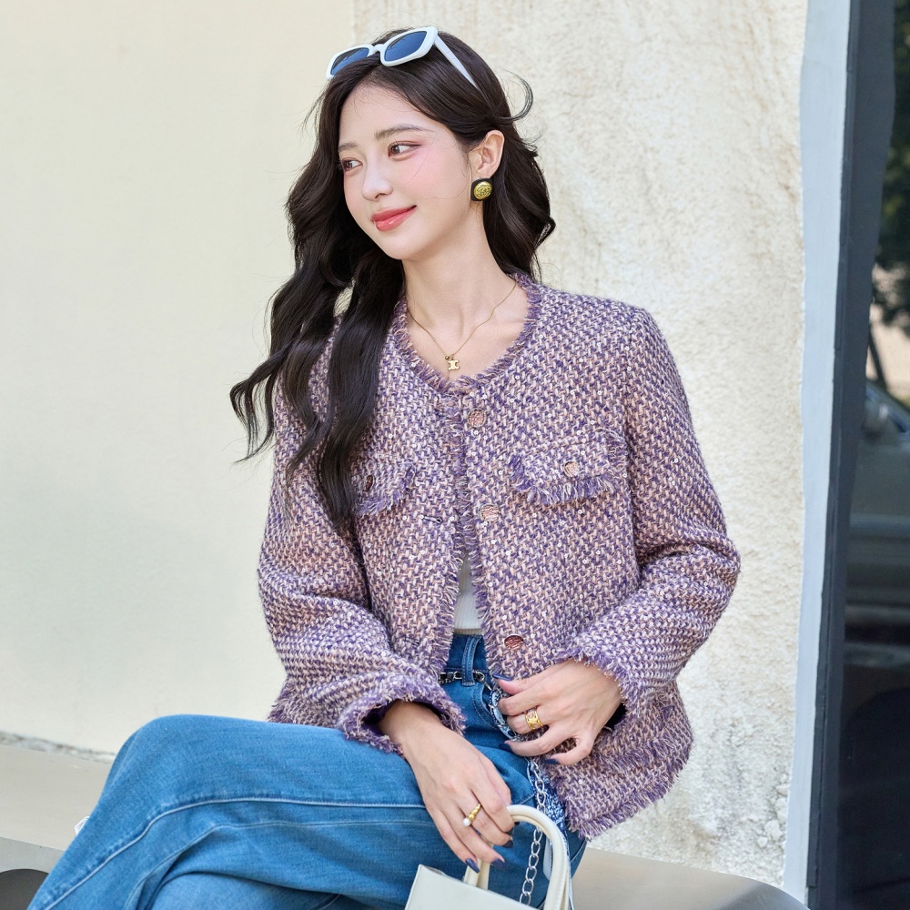 Chanelstyle autumn and winter coarse flower coat