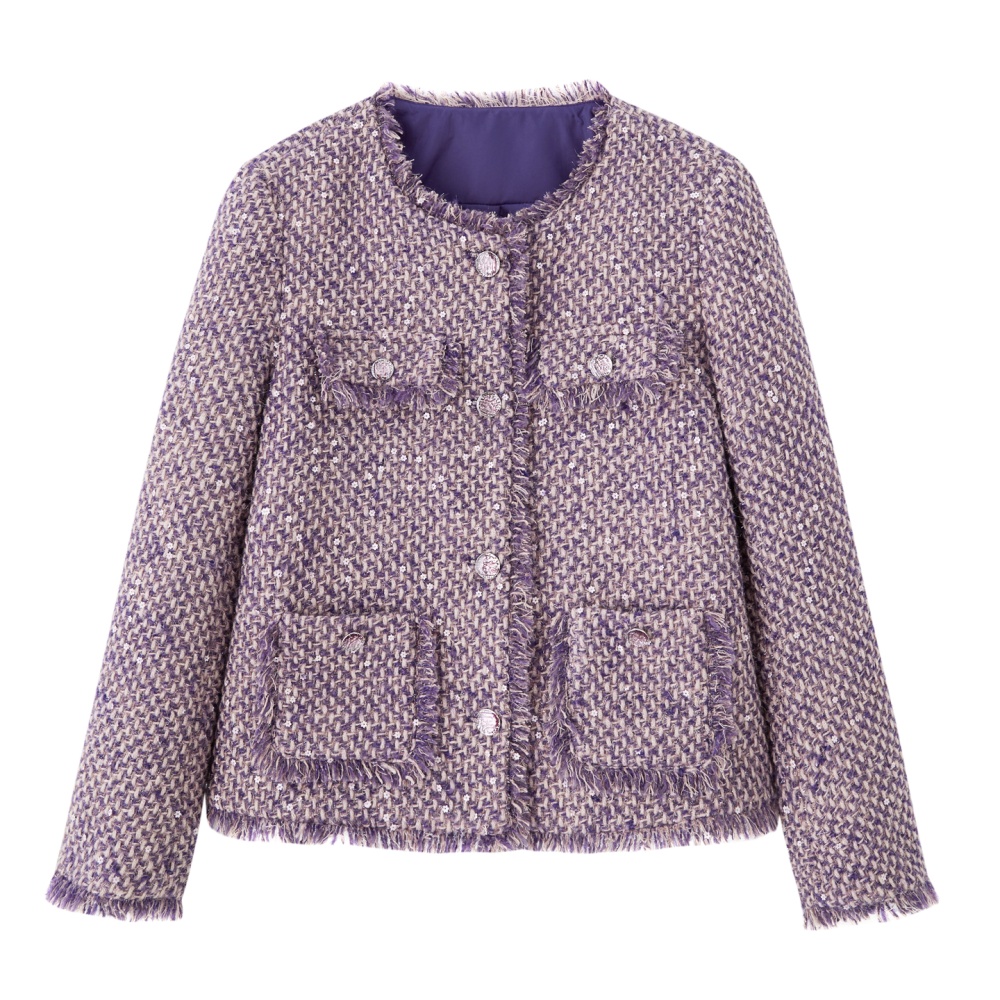 Chanelstyle autumn and winter coarse flower coat