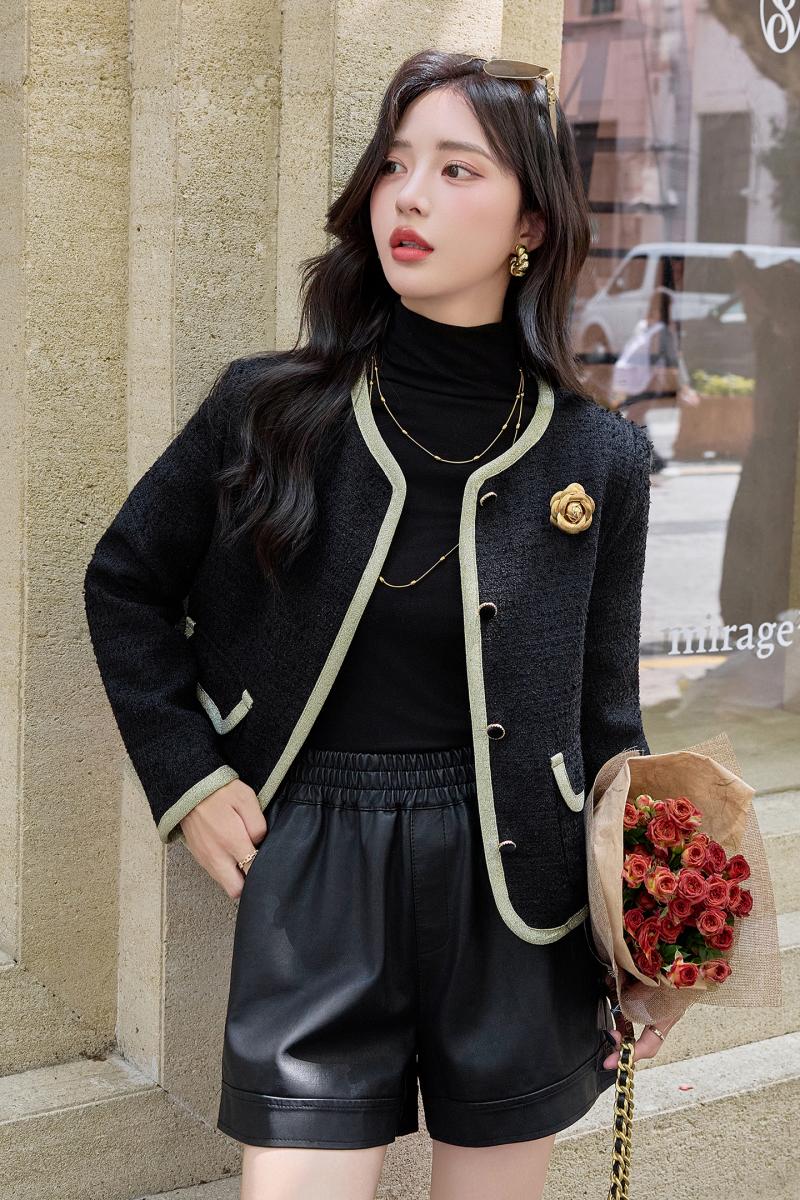 Wool winter chanelstyle plus cotton coat