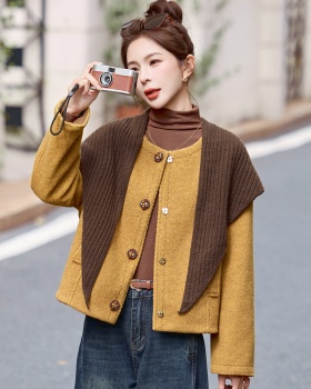 Wool duck down shawl winter woolen coat