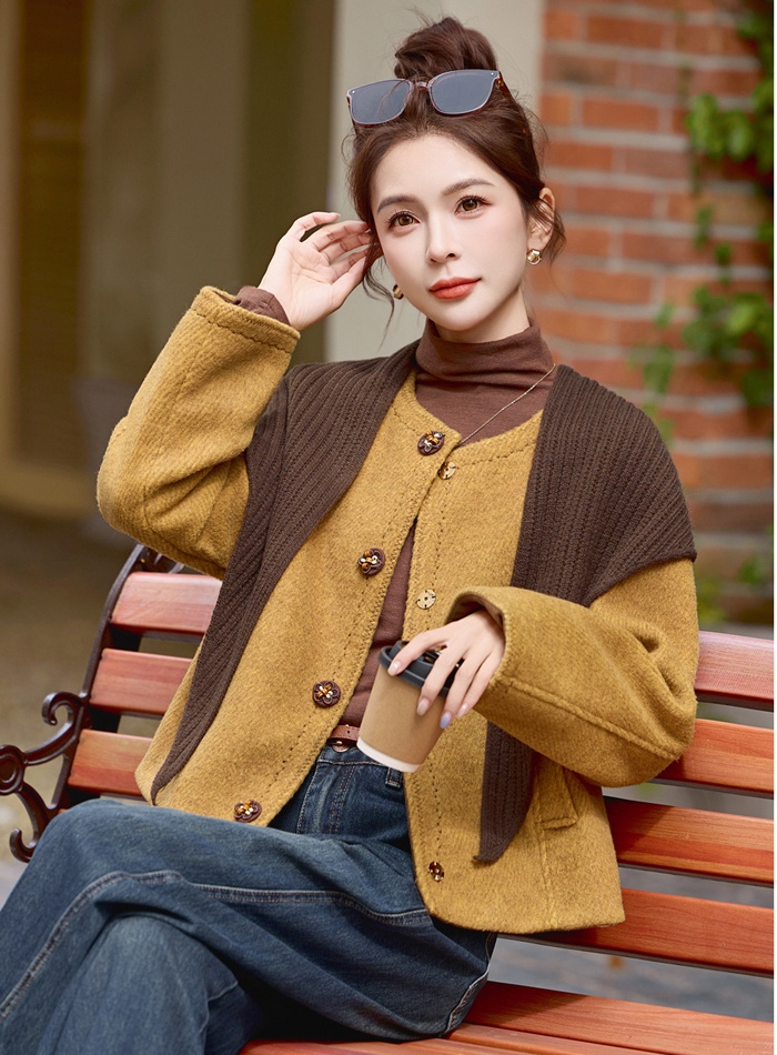 Wool duck down shawl winter woolen coat