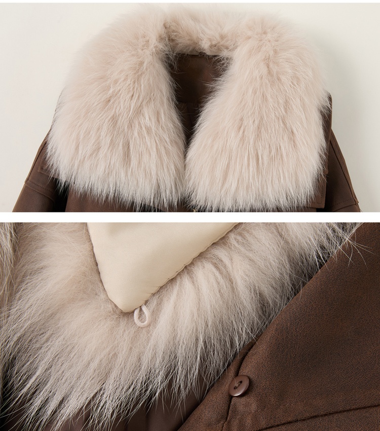 Imitation of suede Korean style down locomotive winter coat